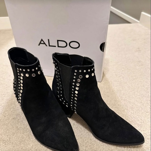 ALDO Suede Studded Ankle Boots - Picture 2 of 6